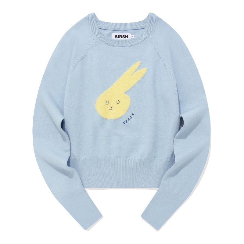 KIRSH（キルシー）の「WITTY BUNNY FACE POINT KNIT [LIGHT BLUE]（Tops）」
