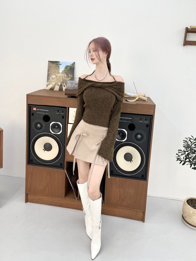 Candy twist off knit (2color)