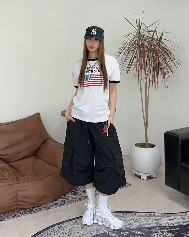 Edin Nylon Cargo Bermuda Pants