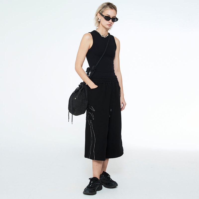 Waxed Cotton Hippie Bag Black