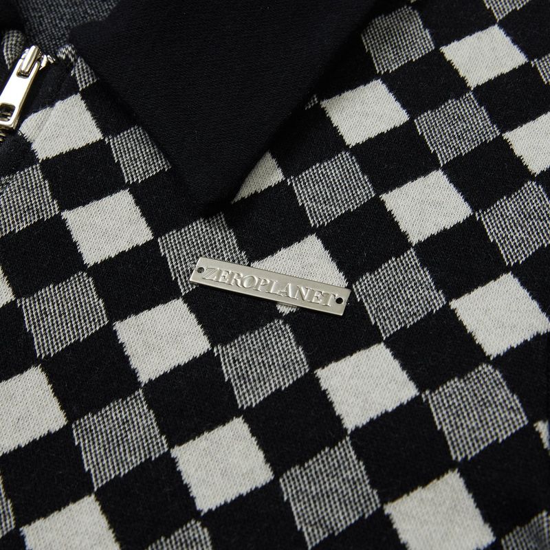 ダイアカラークロップジップアップ / Dia Collar Crop Zip-Up [BLACK]