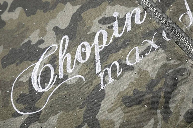 Camo Lettering Hood Zip-Up