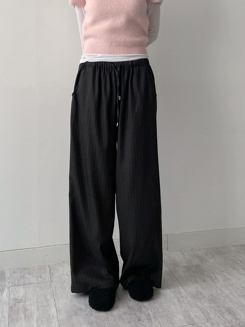 INCHANT ME(インチャントミー)の「Striped Banding Wide Slacks(Pants)」