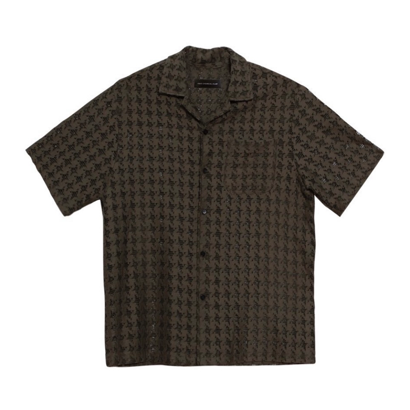 F8KE CHEMICAL CLUB(フェイクケミカルクラブ)の「KHAKI KNIT SHIRT(Tops)」