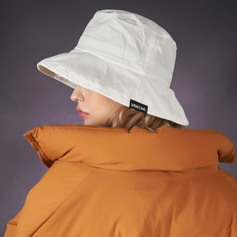 wide brim washing bucket hat white