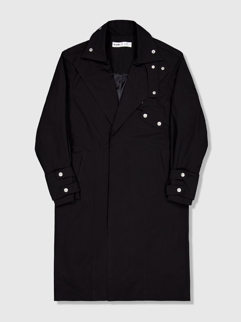 Ghost In The Shell Paneled Trench Coat (Black)