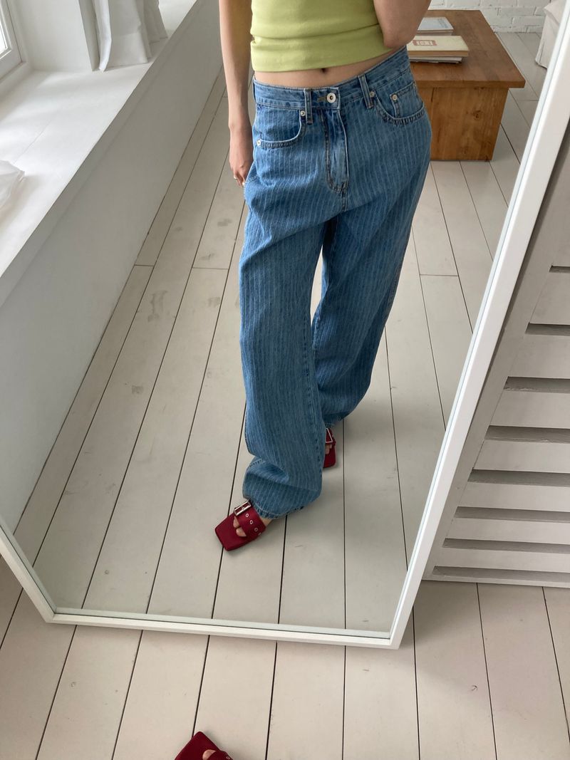 MINGLOW（ミグロー）の「マリン ストライプ デニム（パンツ）」
