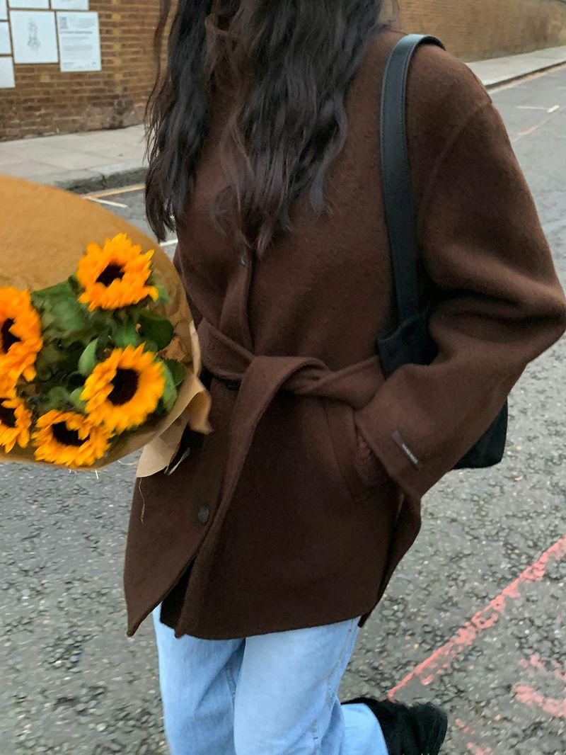 [MADE] reelfi high neck wool bouquet handmade coat