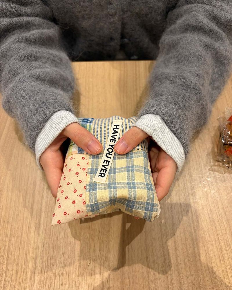 Patch work flat pouch