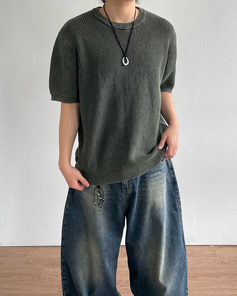IDF（アイディーエフ）の「Pigment Short-Sleeved Knit（Tops）」