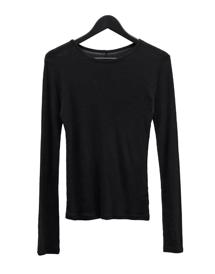 Rat Cut Boat Neck Long Sleeve Tee