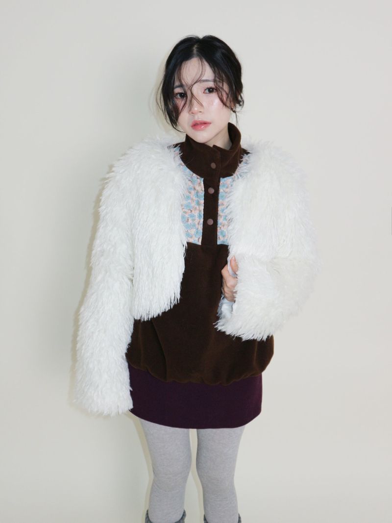 Angel Hairri Fur Bolero Short Jacket (Semi Cropped Jacket)