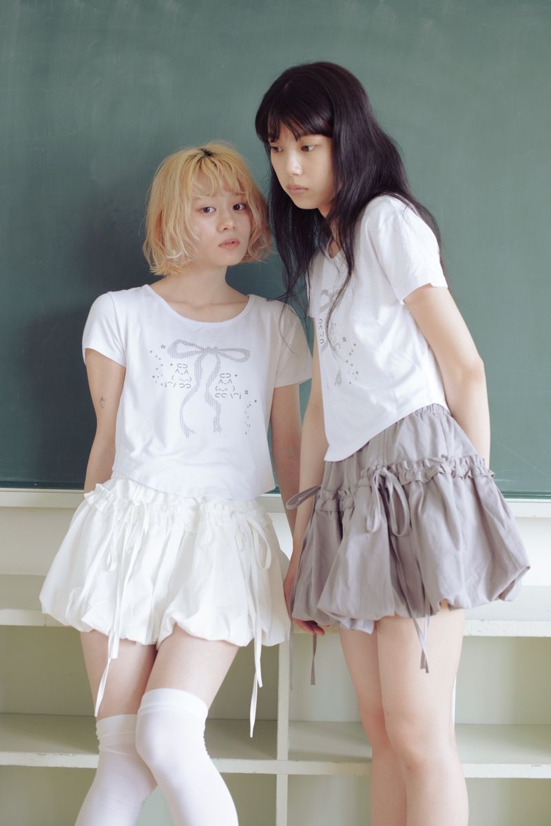frill balloon skirt(white)