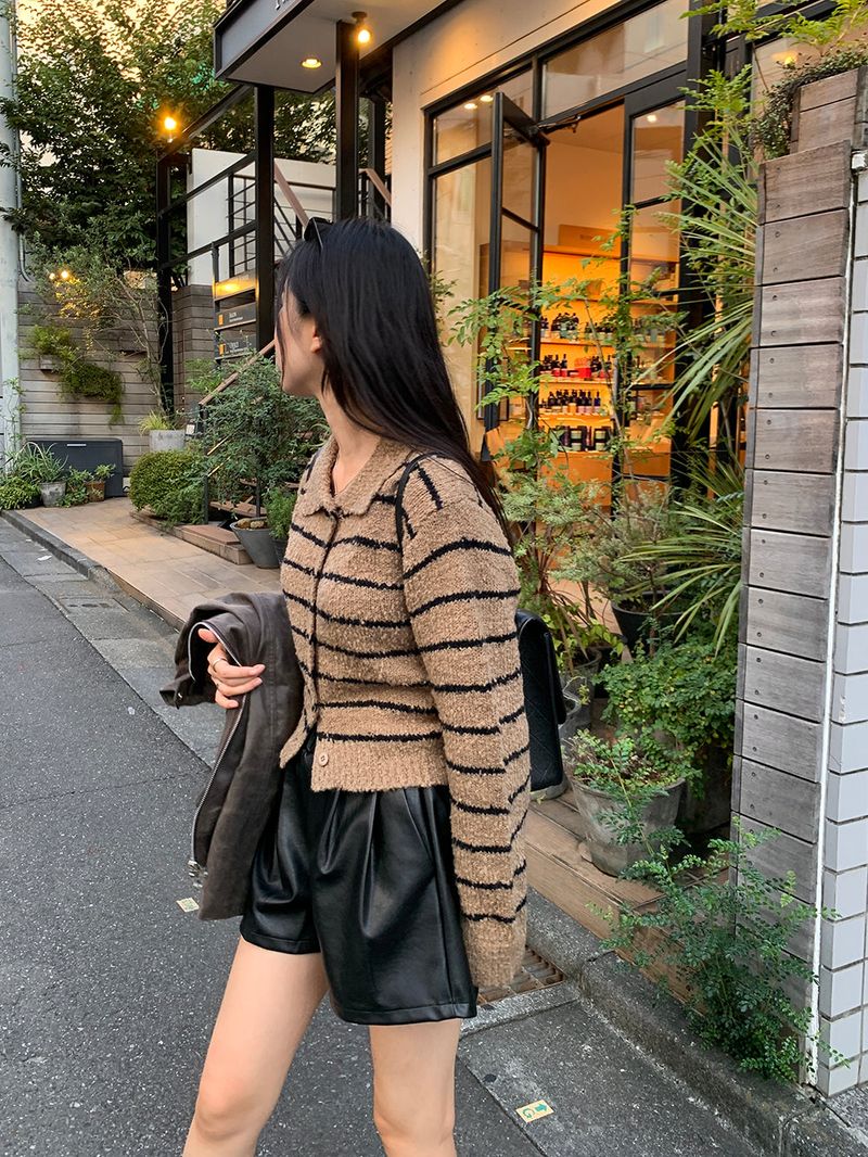 Clang wool striped cardigan