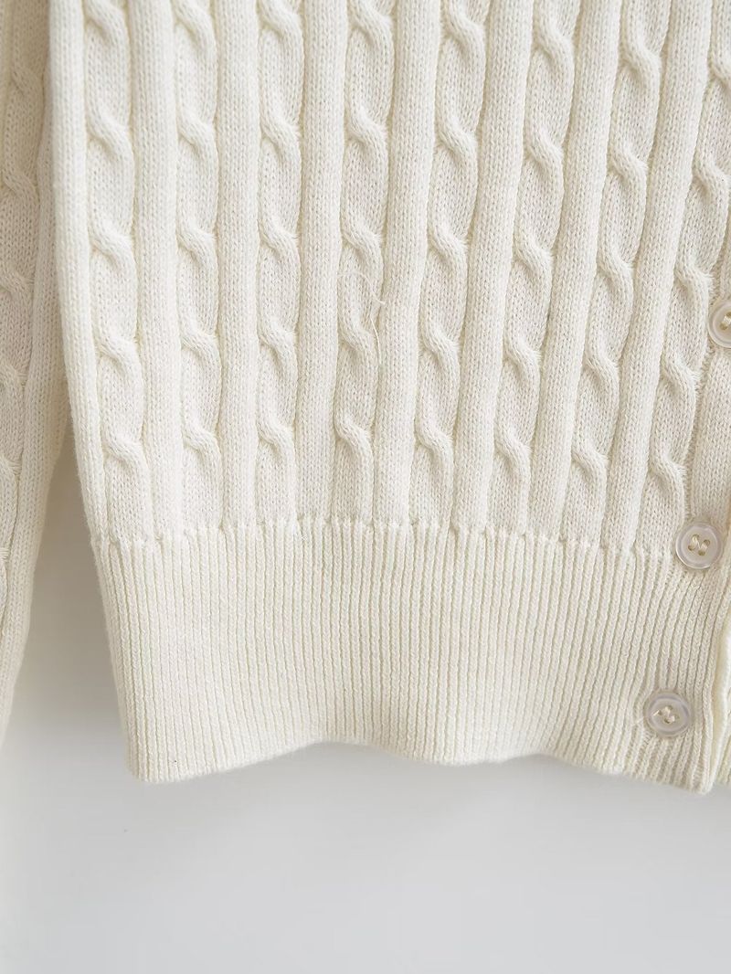 Soft Cable Knit Cardigan 232940318