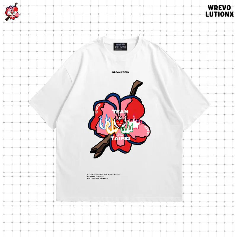 "See You In Paris"Flower T-shirt(White)