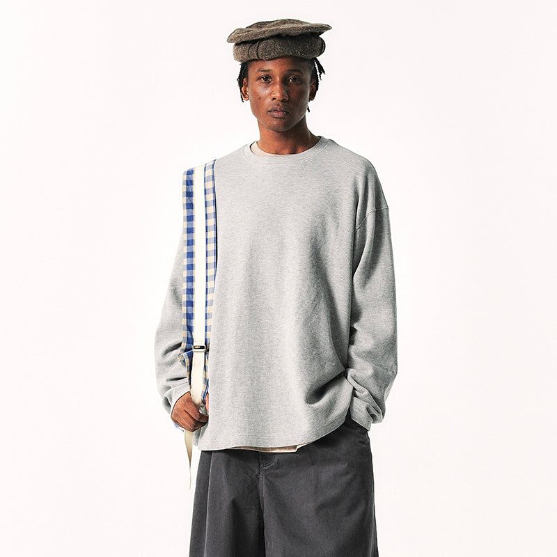 WAFFLE-KNIT SWEATSHIRT