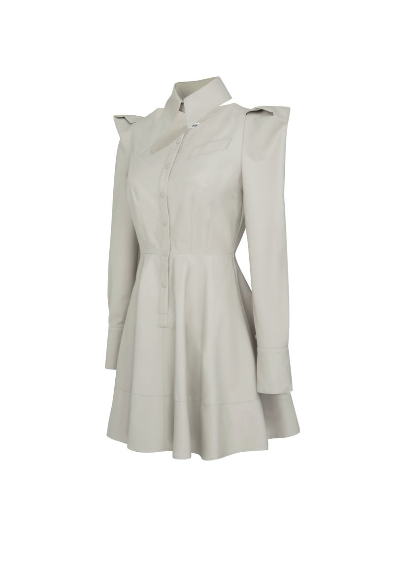 VEGAN LEATHER FLARED DRESS