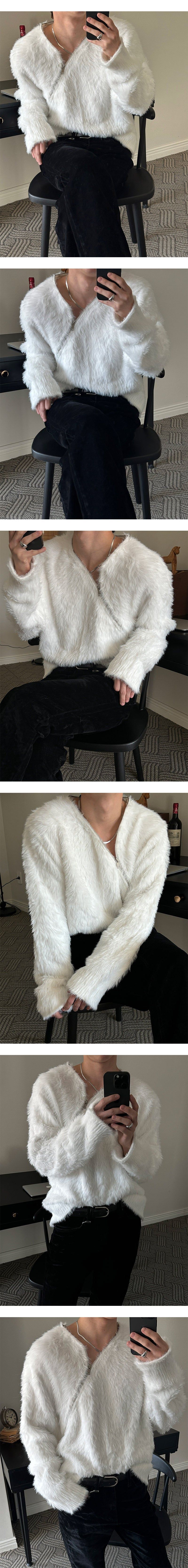 [F/W] Angora brush side zipper knit(2color)