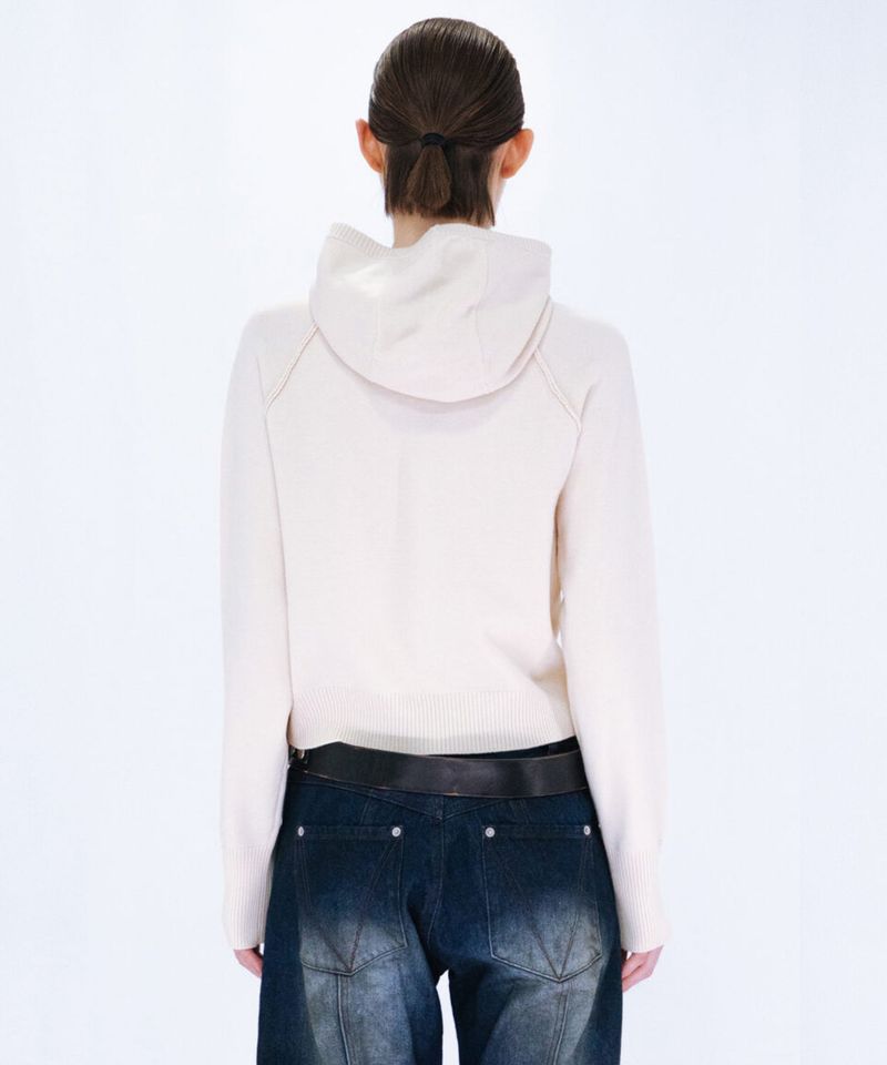 KNIT HOODIE TOP