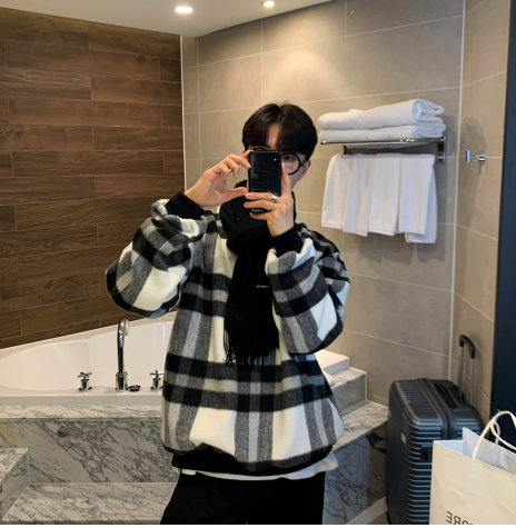  Ninewood Wool Check Sweatshirt