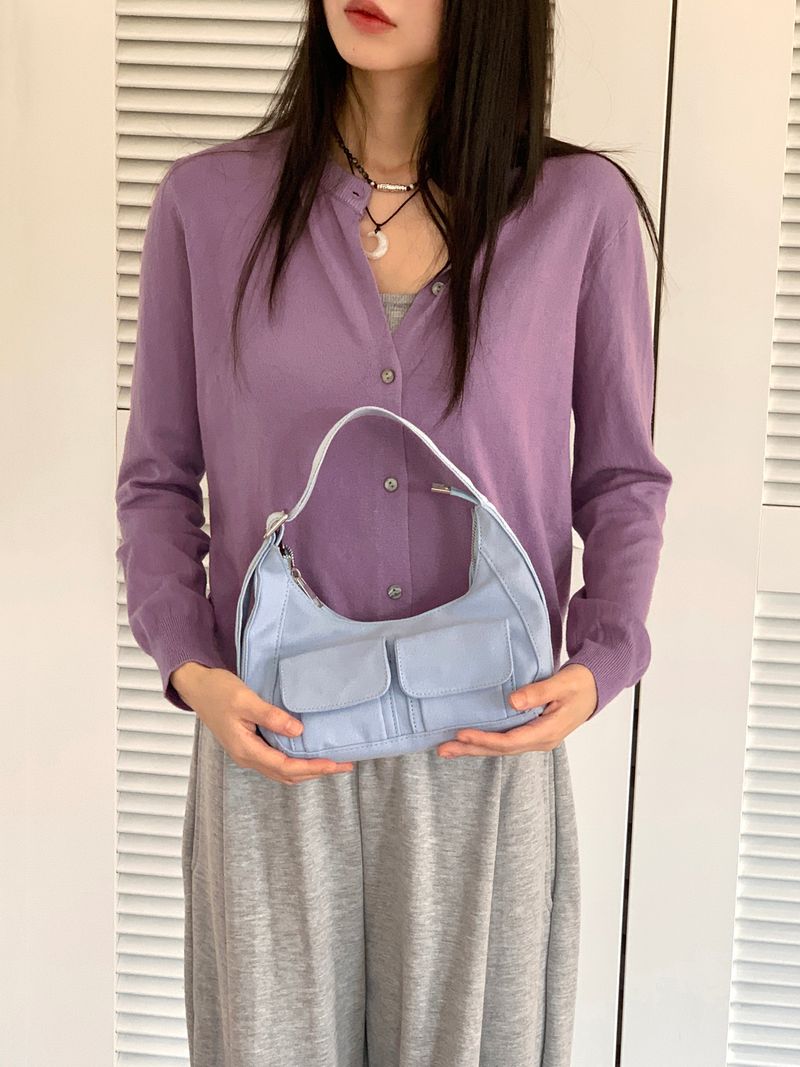 Bruce two-pocket cotton mini tote shoulder bag