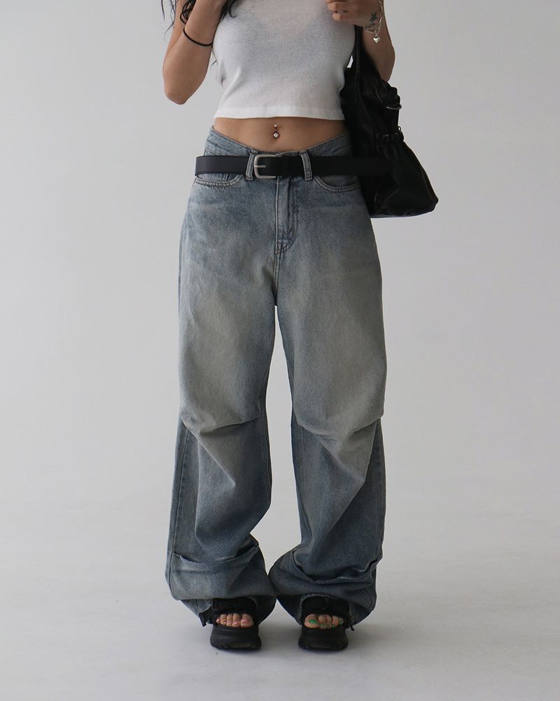 Insider pintuck wide jeans