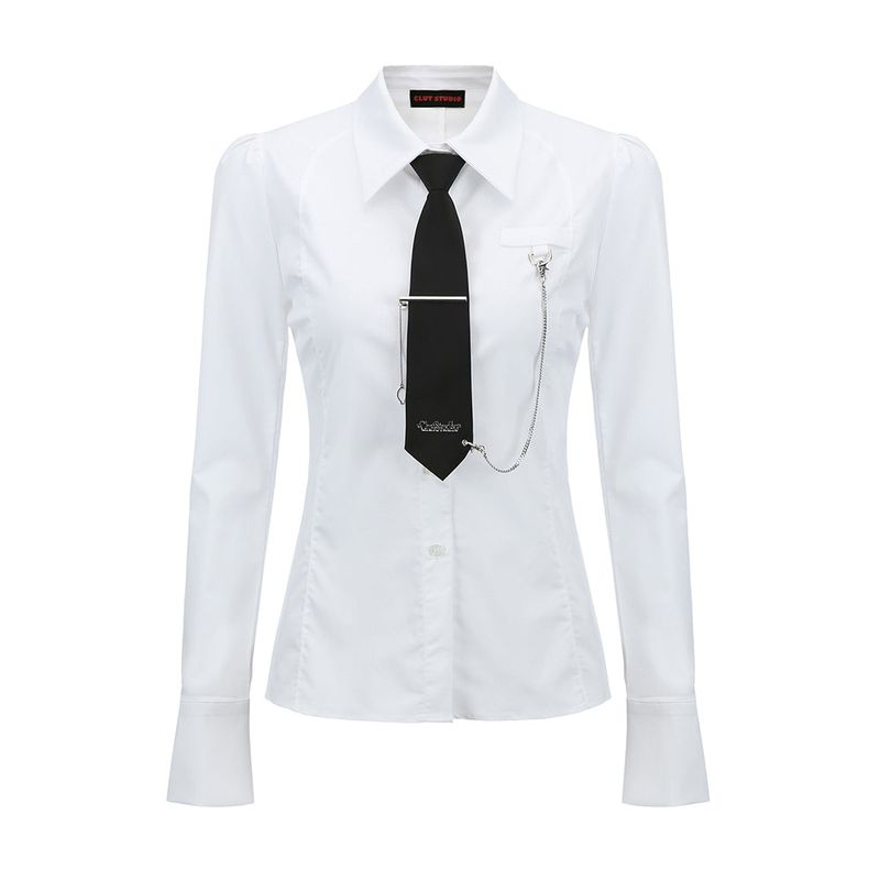 Necktie Chain Shirt - WHITE