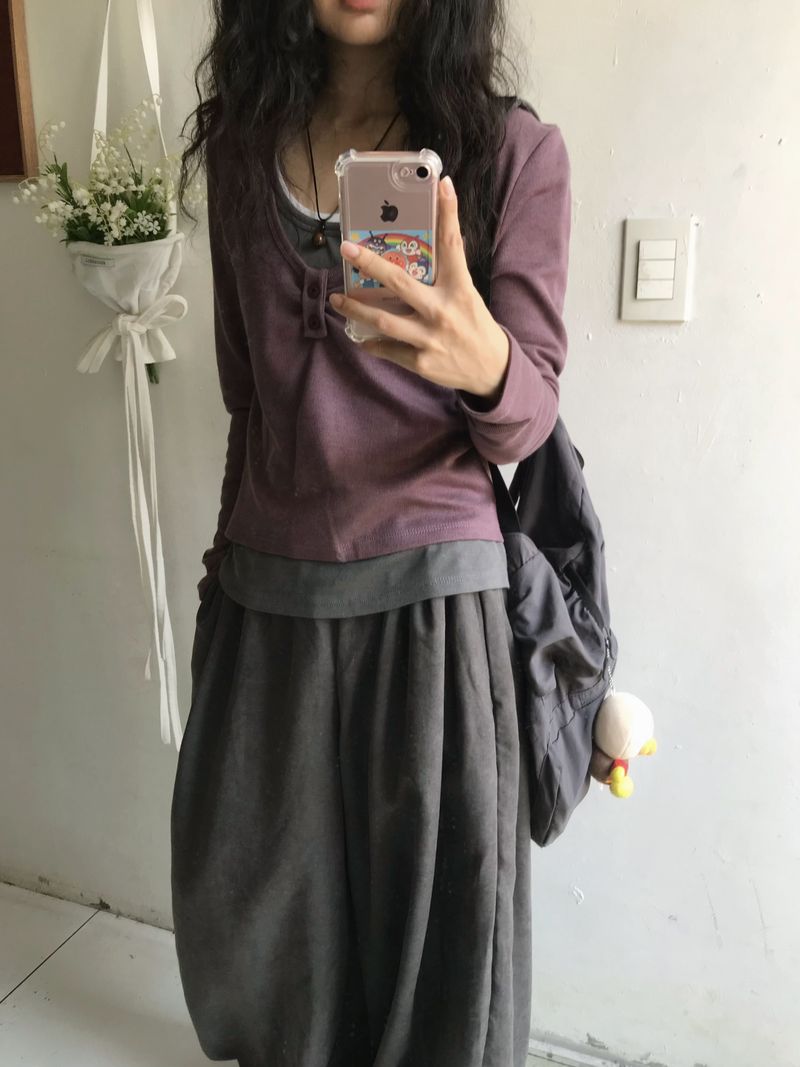 レイヤード カラーブロックティー