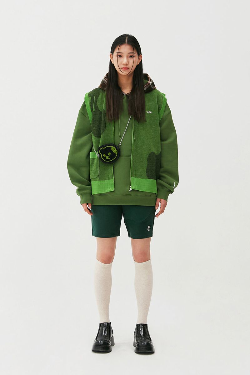 Reverse Bear Patch Shorts_Green