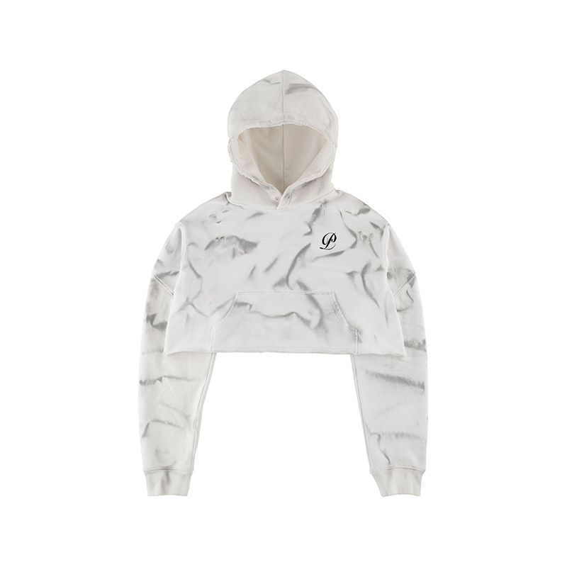 PEOPLEOFTHEWORLD(ピープルオブザワールド)の「Crop Damage Sweatshirt (WHITE)(Tops)」