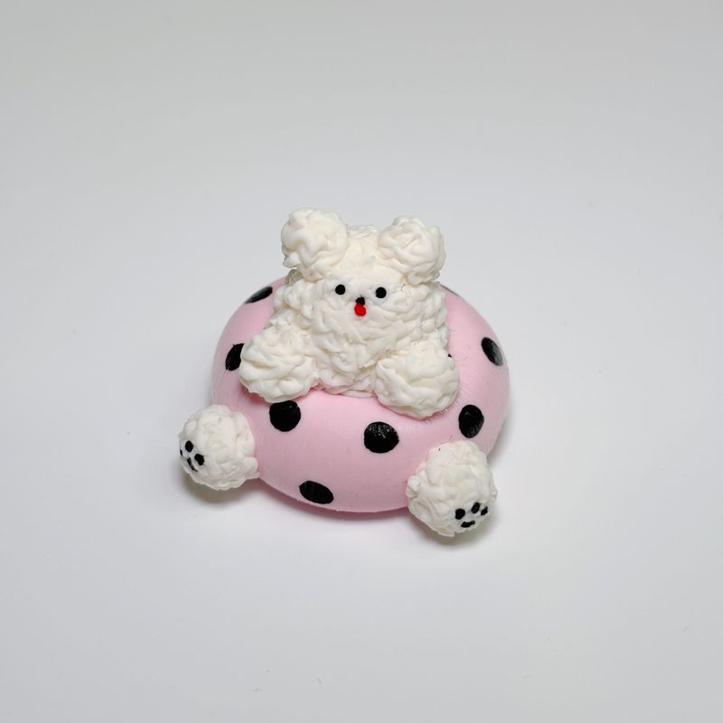 MYLITTLEDOGGG（マイリトルドッグ）の「ピンクうきわわんちゃんのオブジェ（トイ/キーホルダー）」