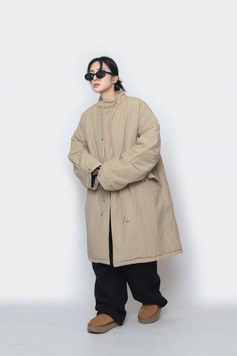 Long bomber padded jacket