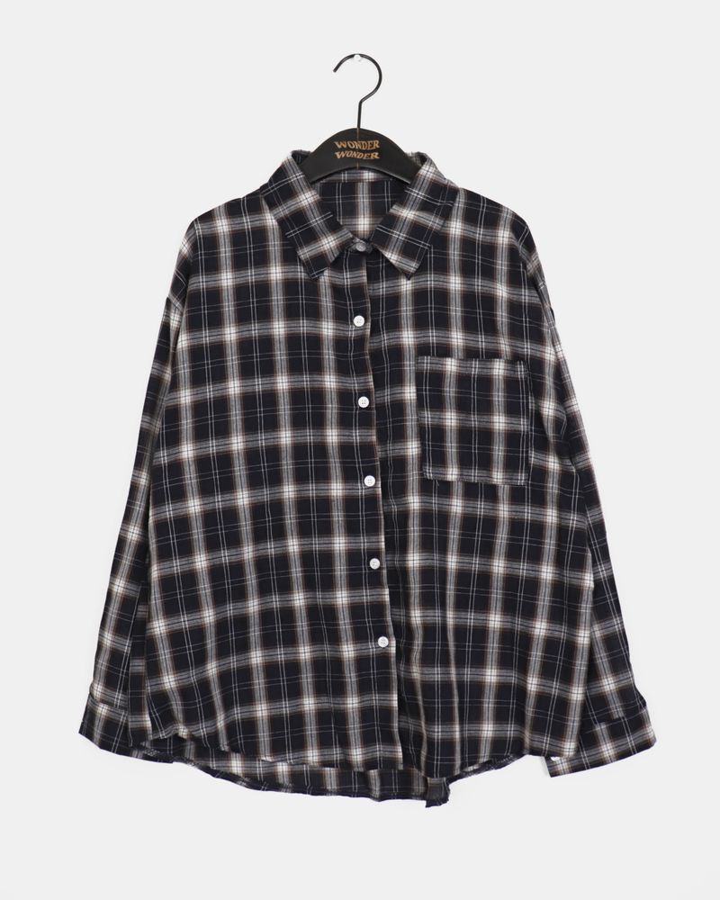Telling Oversized Pocket Check Shirt