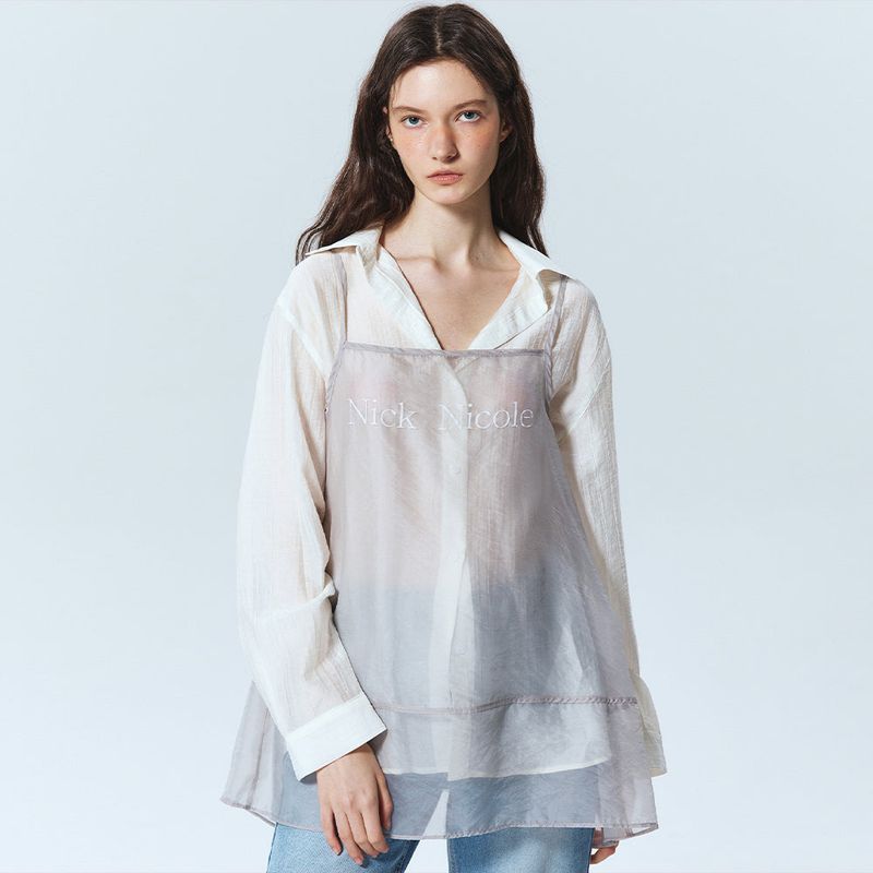NICK&NICOLE（ニック＆ニコール）の「SEE-THROUGH LAYERED BUSTIER_LIGHT GRAY（Tops）」