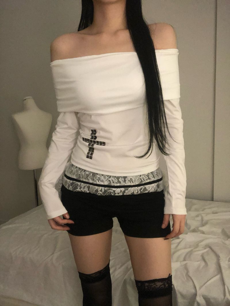Side Ribbon Lace Shorts(Pants)