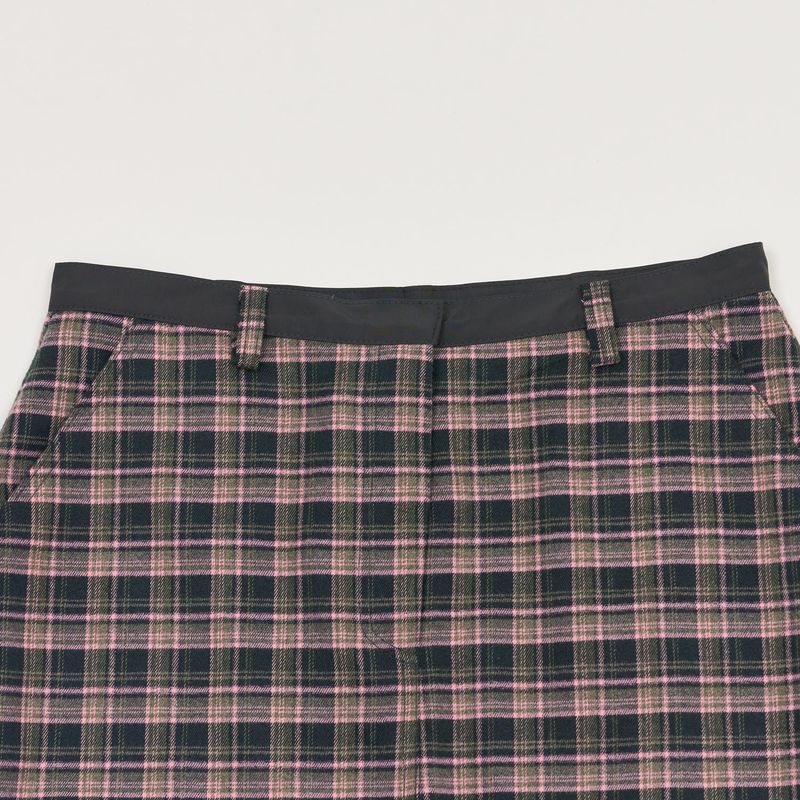 CHECK SLIT LONG SKIRT PINK