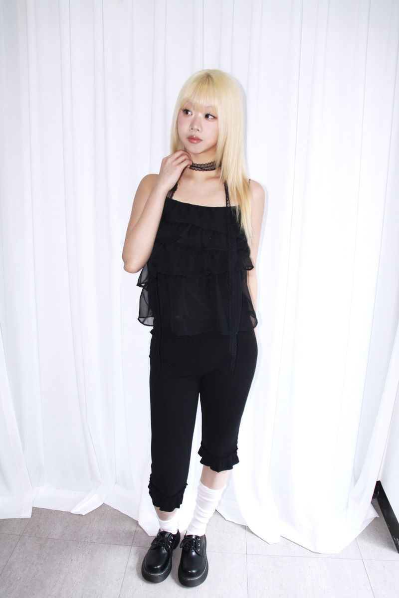 Frill Half midi leggings