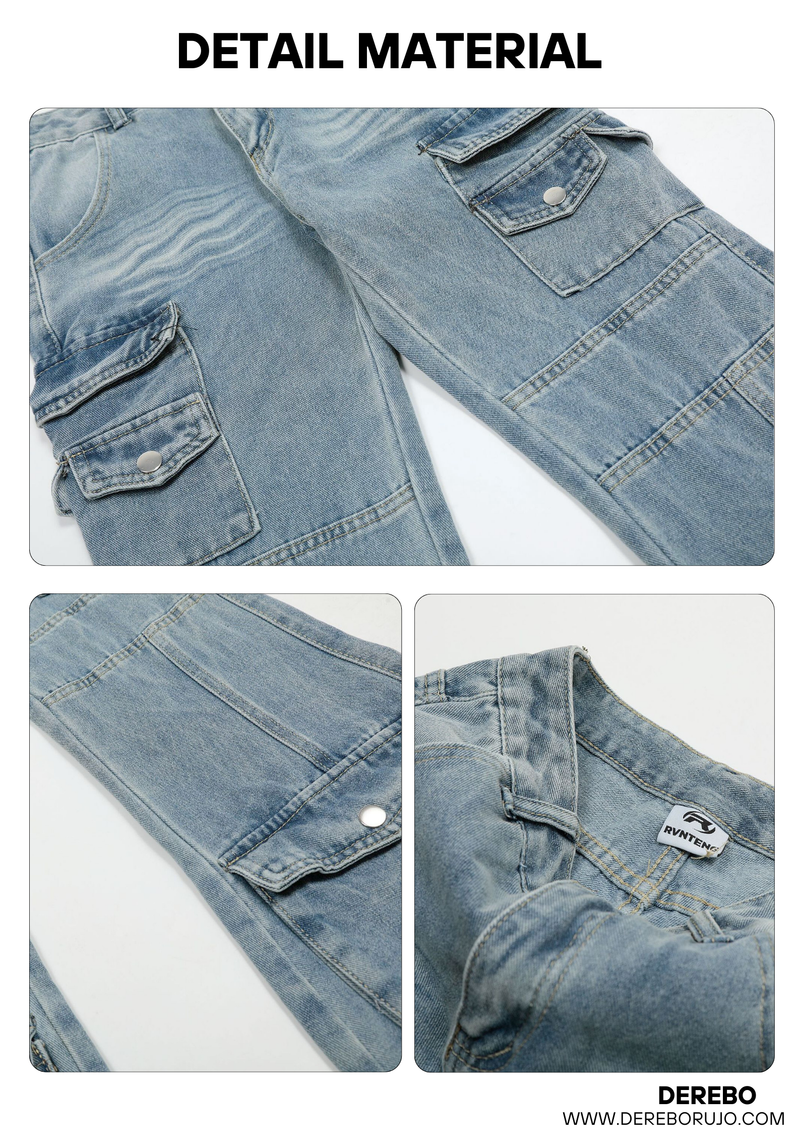Pocket Semi Bootcut Denim Pants