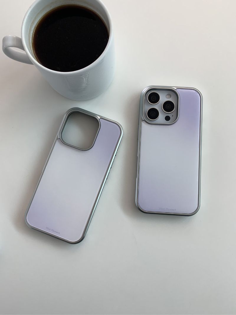 [MADE]ライラックブリーズ シルバーエポキシバンパー iPhoneケース