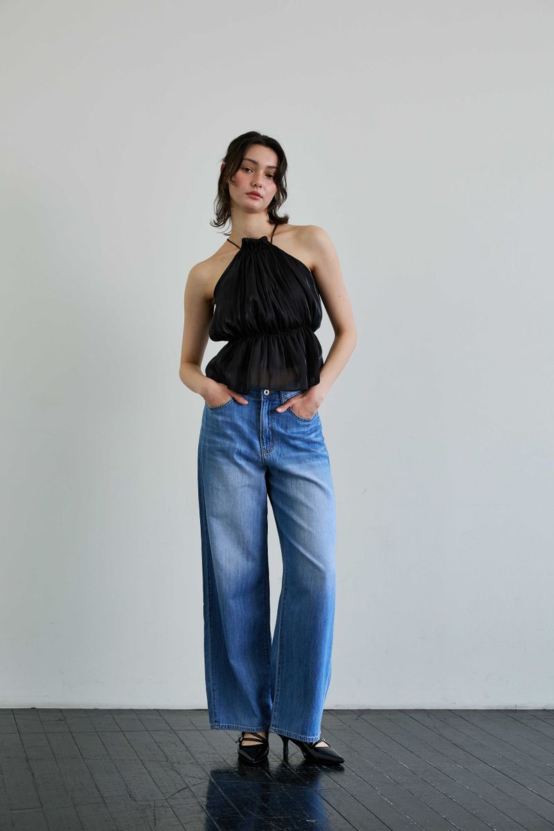 AZURE WIDE DENIM PANTS / BLUE