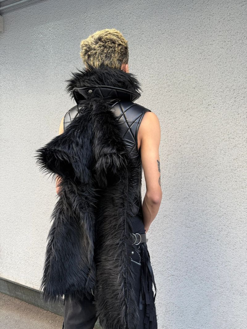 SL Black Covenant Fur Leather Vest