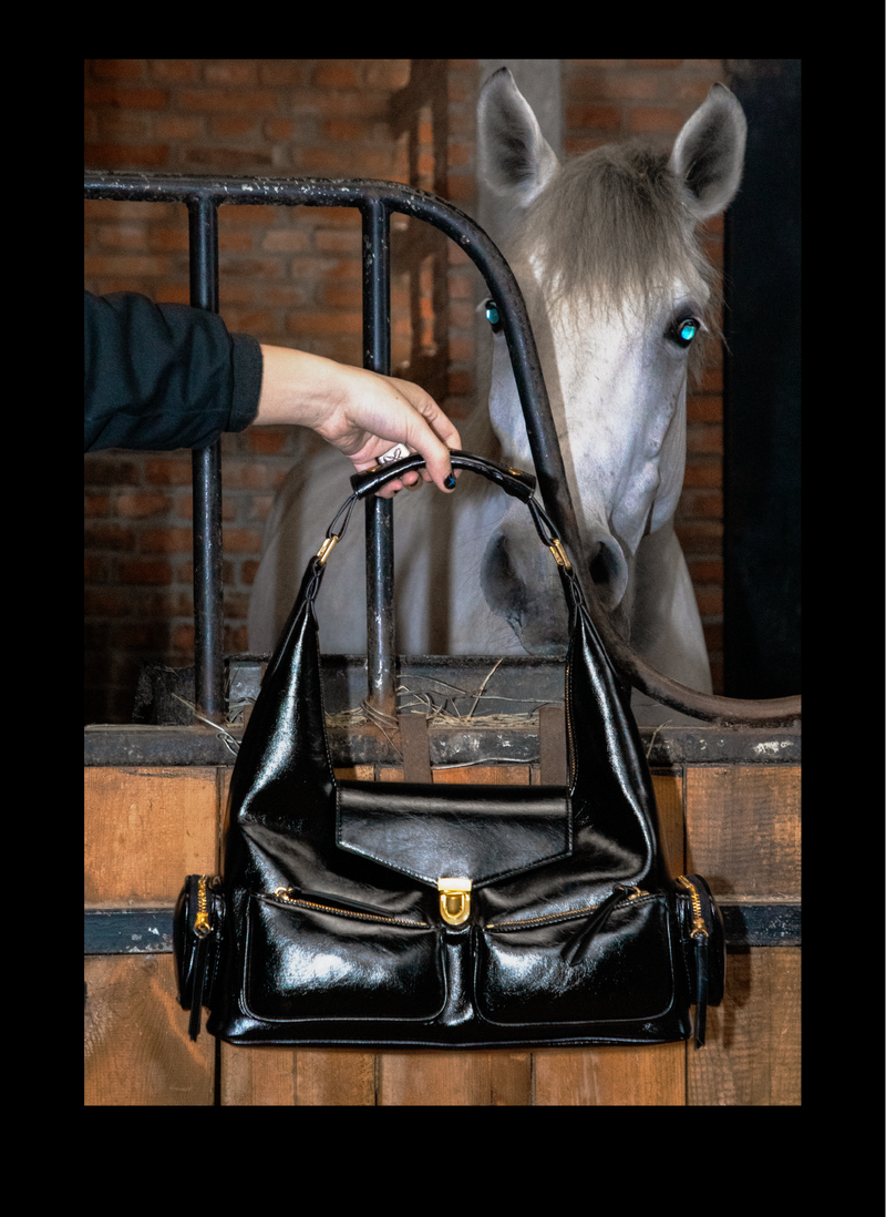 “CORDOVAN” Horn Biker Bag