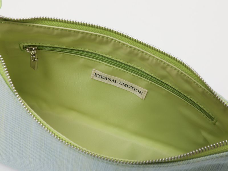SIGNATURE LABEL DENIM HOBO BAG (LIGHT GREEN)