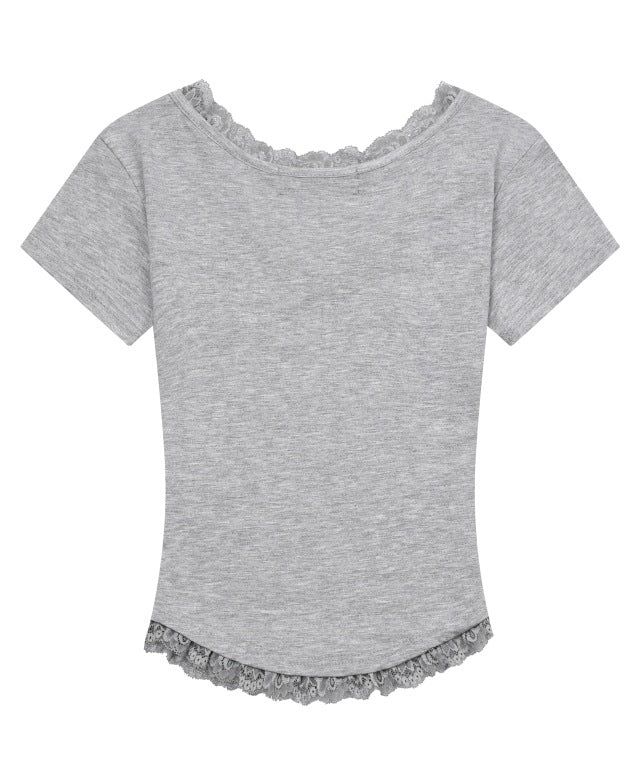 SUNNIOR LACE V-NECK HALF T (6Color)