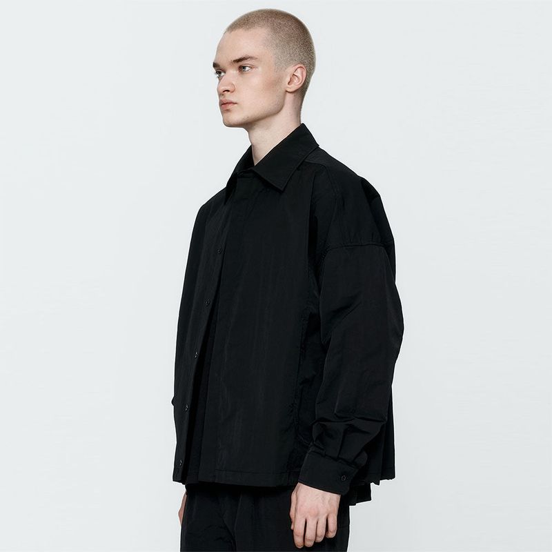 Crinkle String Shirt Jumper Black