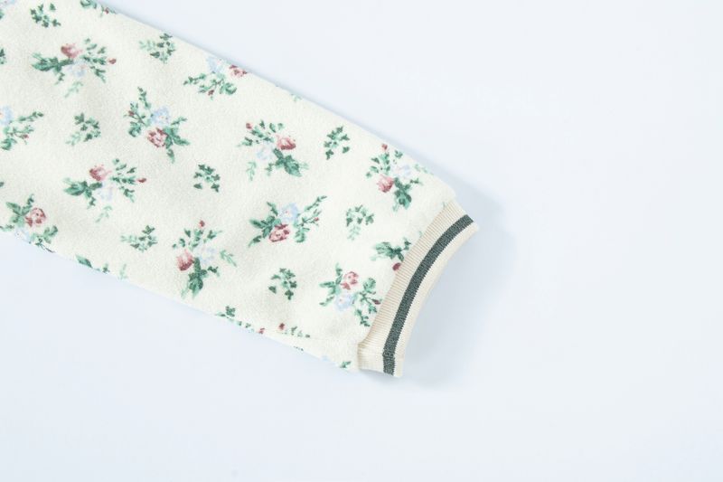 floral terry anorak cream