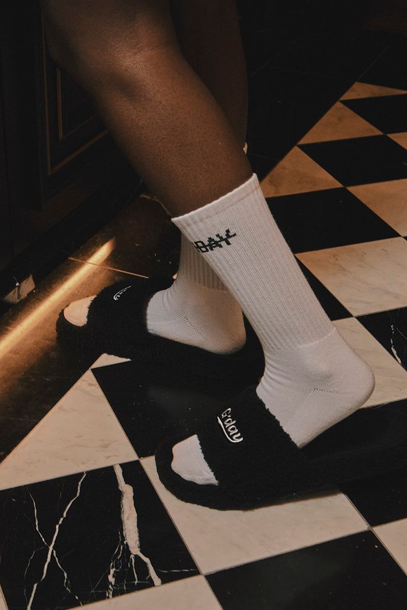 G'day furry sandals (black)