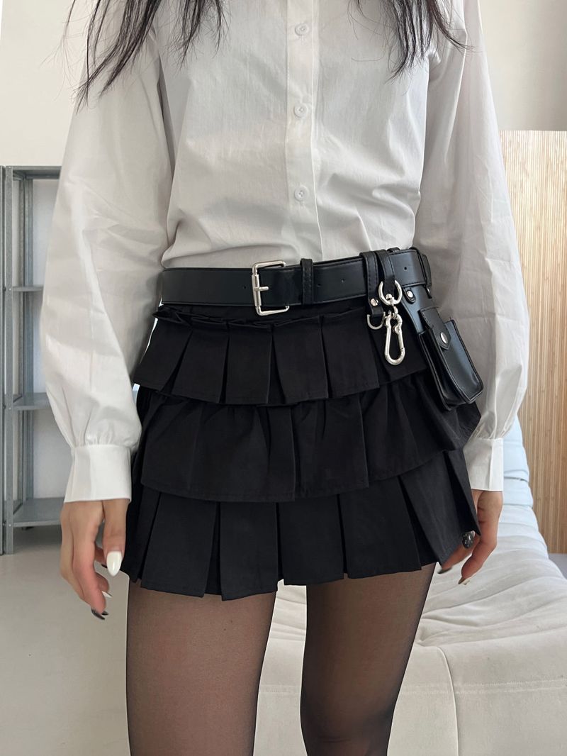  Cynical Leather Keychain Mini Pocket Belt (Black)