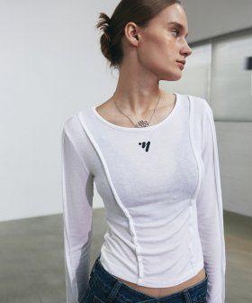 NNC PINTUCK LINE LS TOP_BLACK